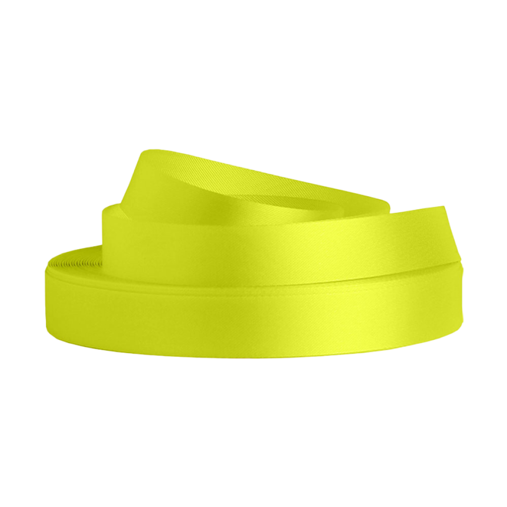 Cyber Lime Double Faced Satin Ribbon 20 metres x 15mm