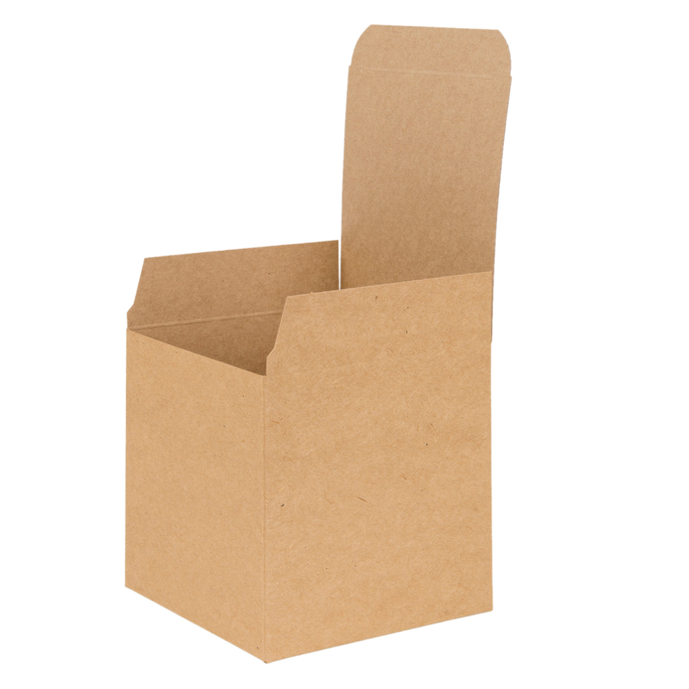 Basics Kraft Natural Flat Packed Cube Gift Box 100mm