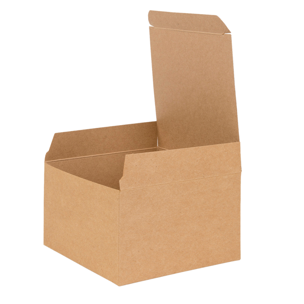 Basics Kraft Natural Flat Packed Square Gift Box 125mm width