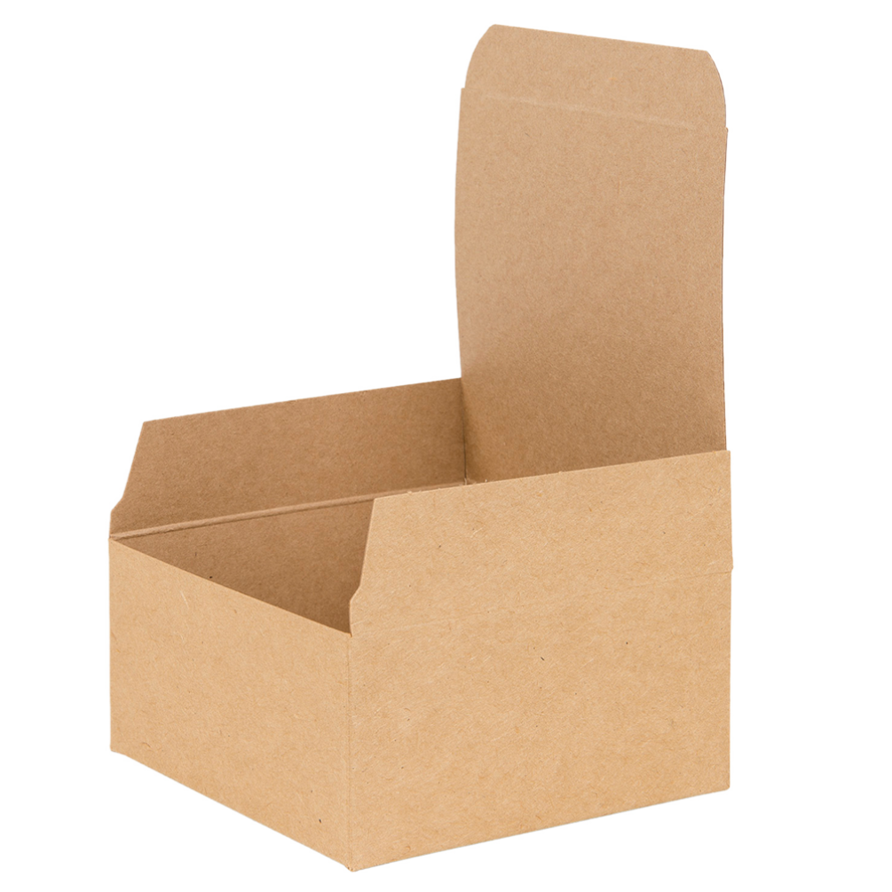 Basics Kraft Natural Flat Packed Square Gift Box 100mm width