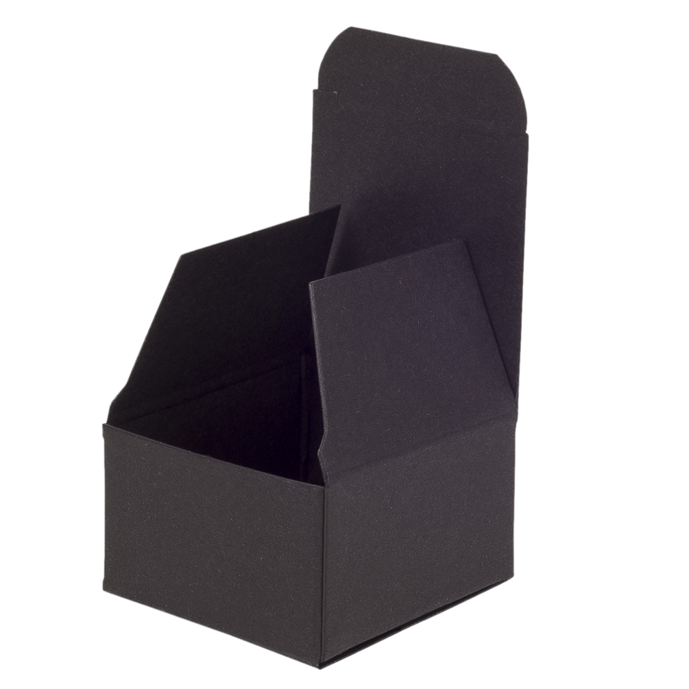 Black Matt Flat-Packed Small Square Gift Box 75mm