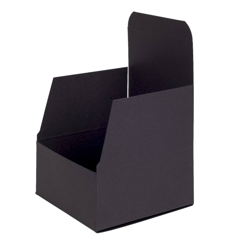 Black Matt Flat-Packed Small Square Gift Box 100mm