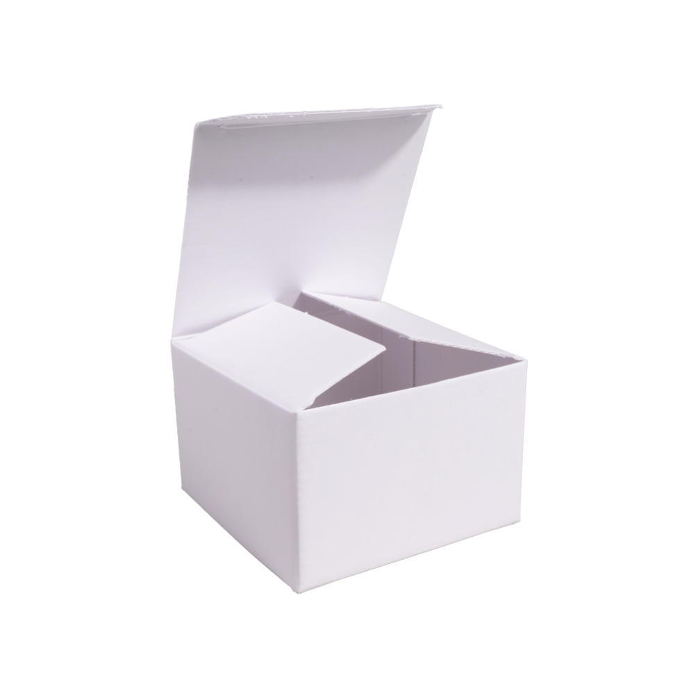 Corrugated White Matt Flat-Packed Small Square Gift Box 75mm