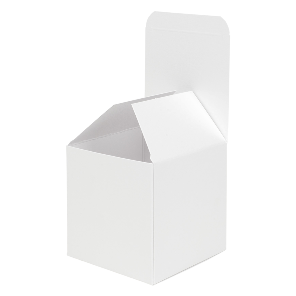 White Matt One-Piece Flat Pack Cube Gift Box 100mm