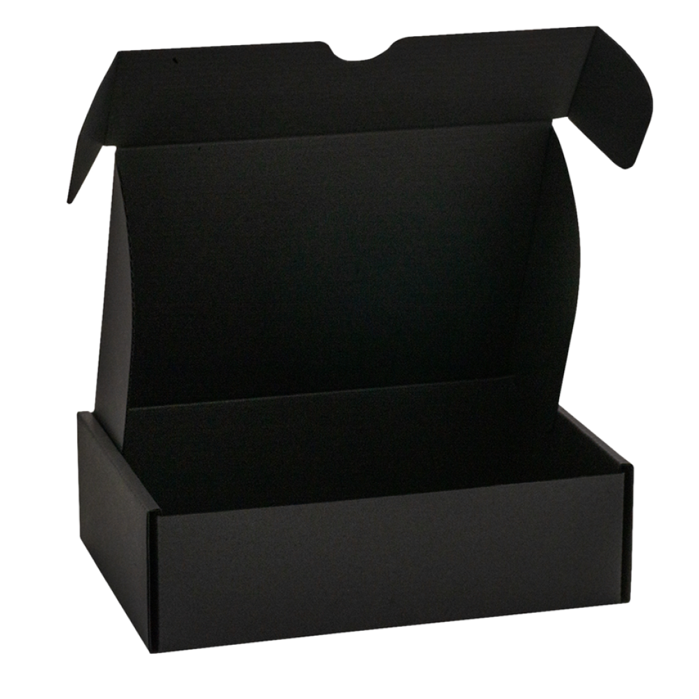 Black 1-Piece A6 Corrugated Postal Box