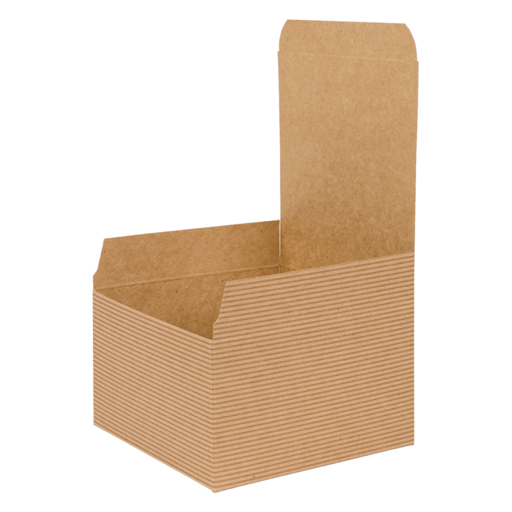 Brown Kraft Recycled Square Flat Packed Gift Box 75mm depth