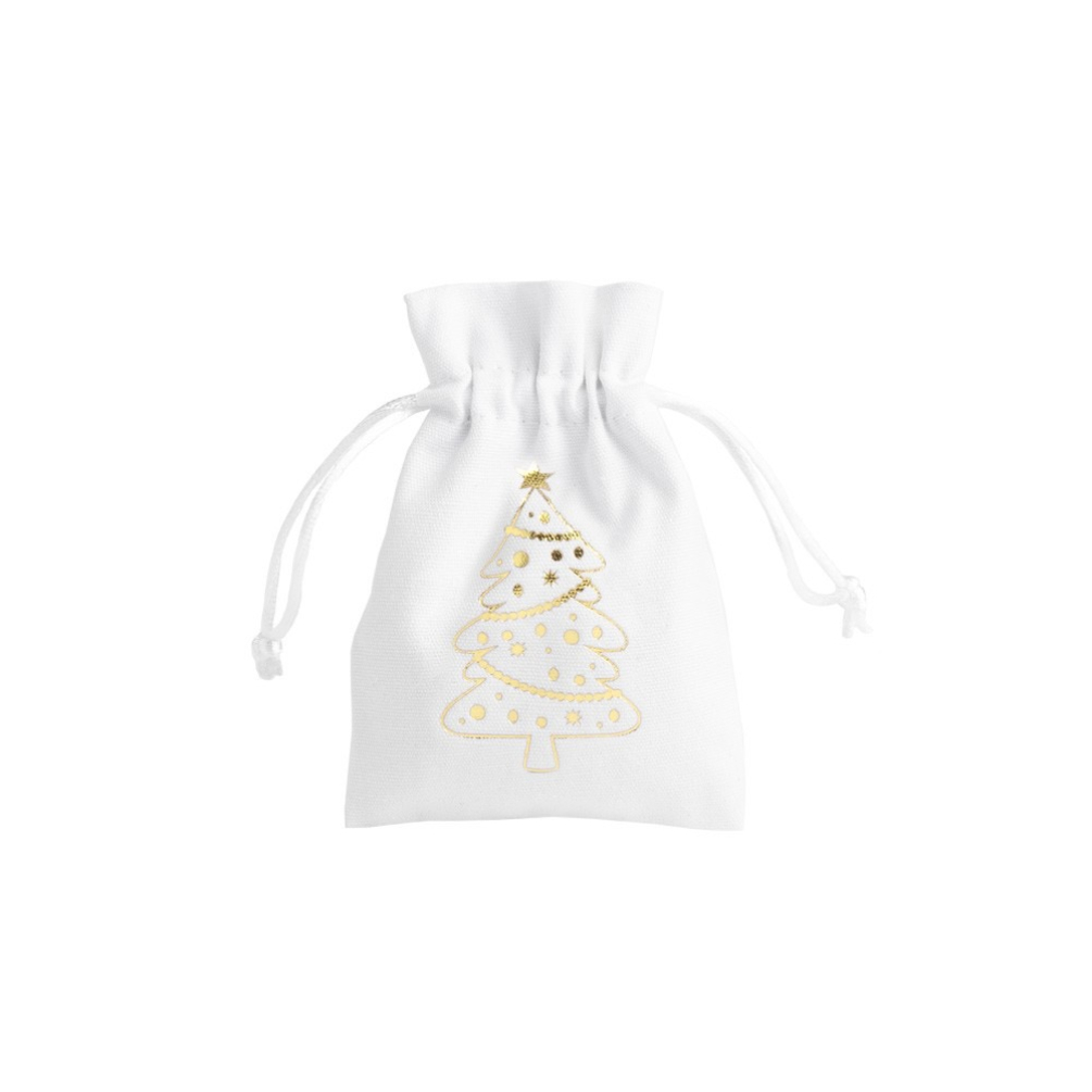 Medium Christmas Cotton Bag Gold Tree 