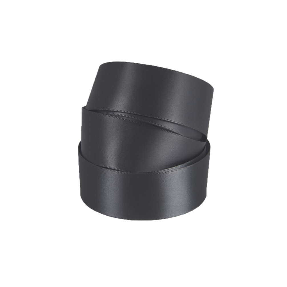 Dark Grey Double Faced Satin Ribbon 20 metres x 25mm