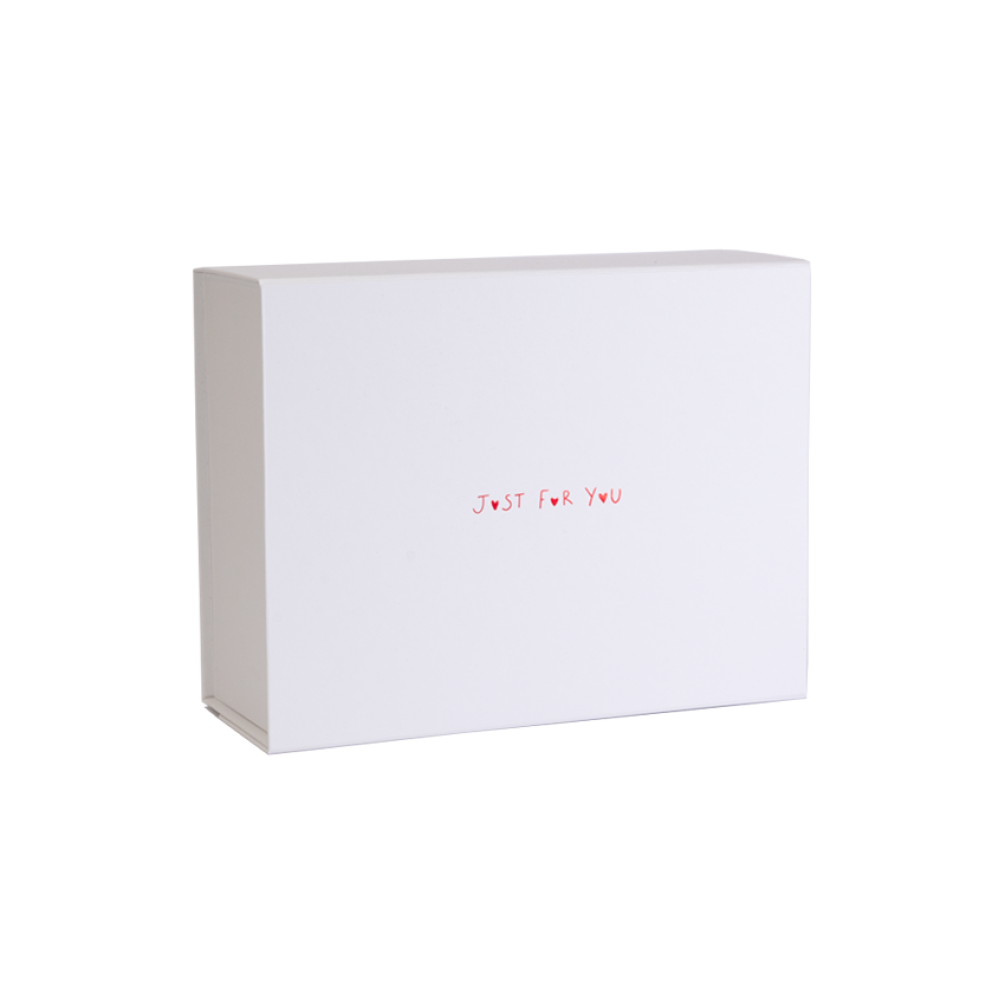 Just for you Valentines Day Deep White Laminated Magnetic Gift Box