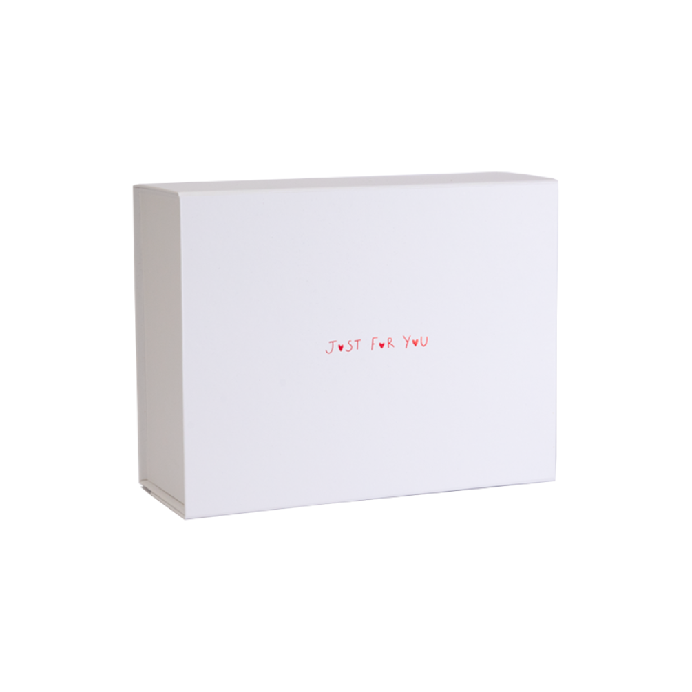 Just For You Valentine's Day Deep White Laminated Magnetic Gift Box