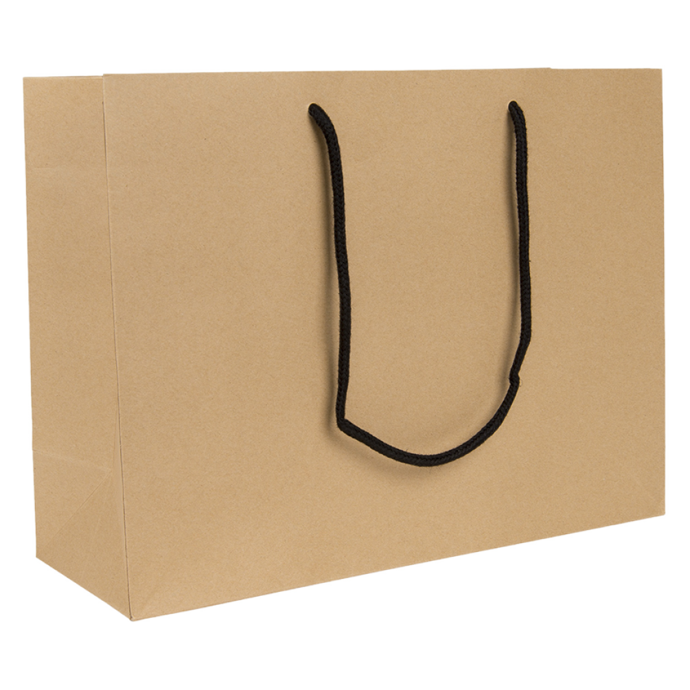 Digital Printed Large Landscape Kraft Brown Paper Gift Bag With Rope Handles