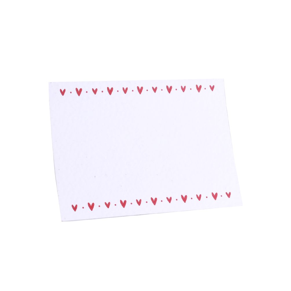 Love Heart Plain White Valentines Day A6 Note Card