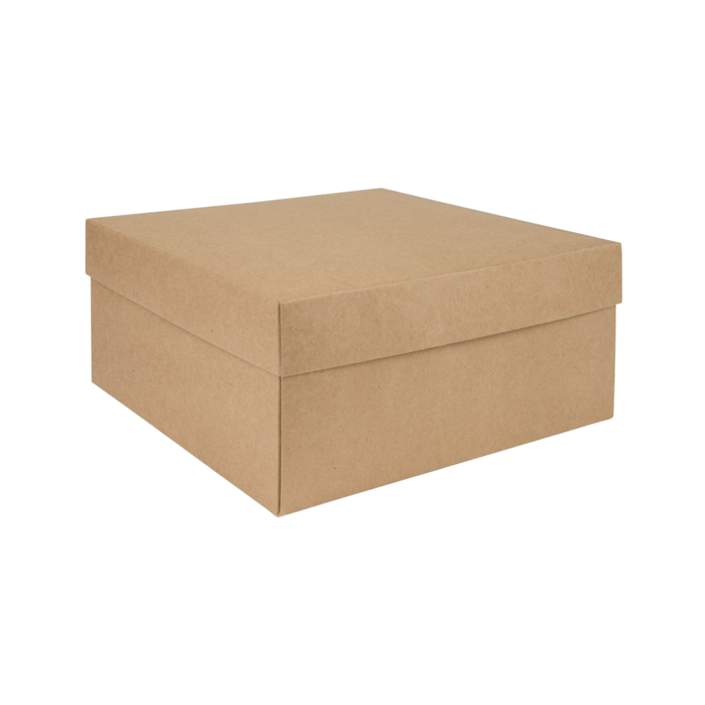 Brown Kraft Two Piece Flat Packed Hat Gift Box