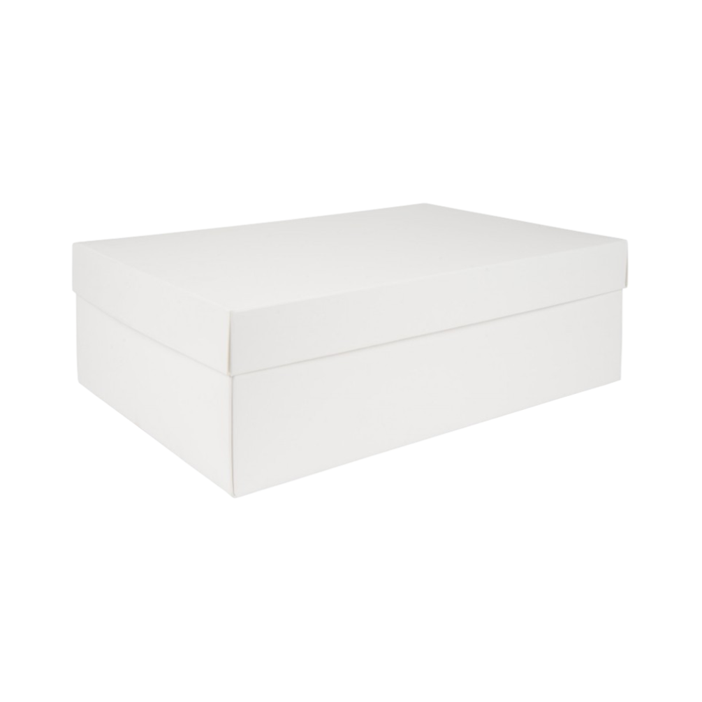 White Gloss 2 Piece Flat Packed Shoe Gift Box