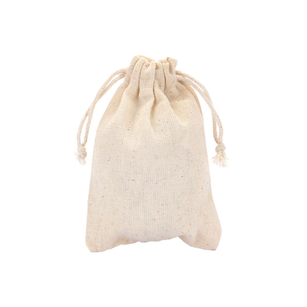 Small Cotton Fabric Bag With Cord Drawstring - Pack of 12