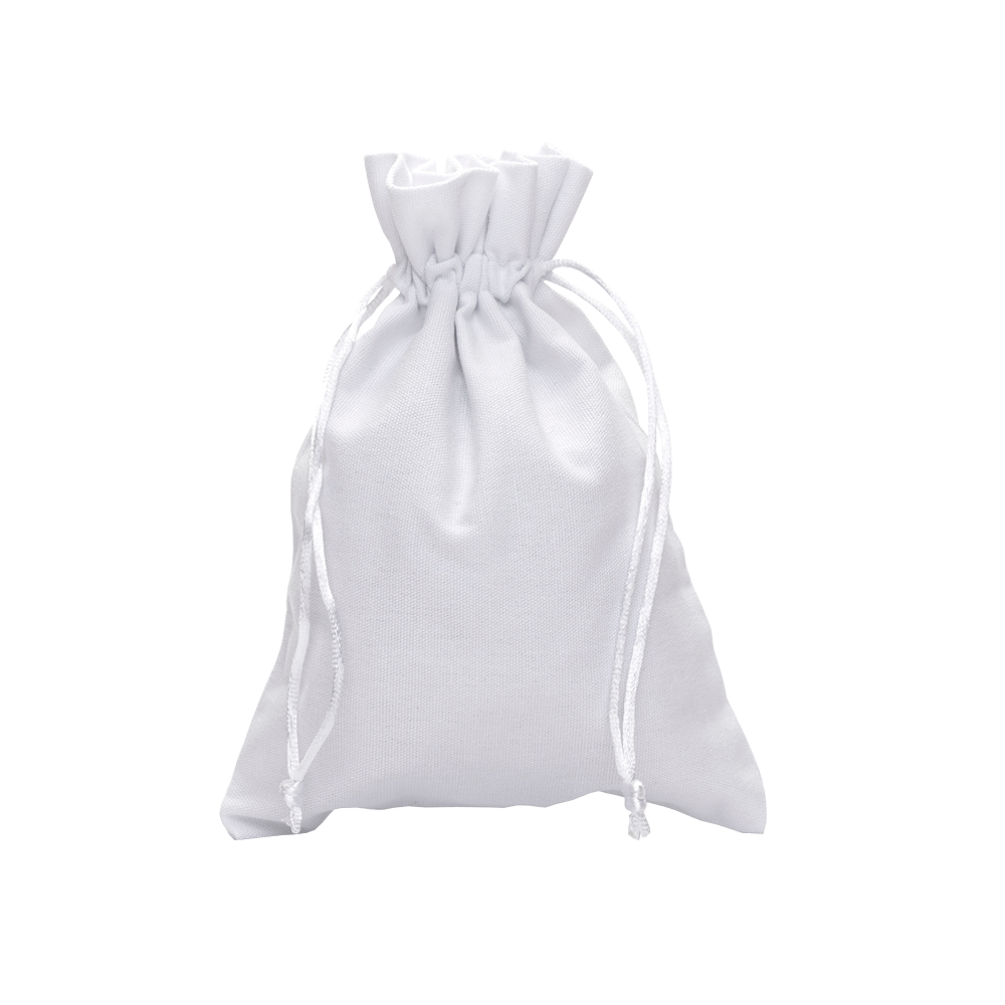 Large White Cotton Bag With Silk Drawstring