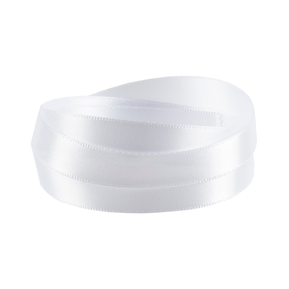 White Double Faced Satin Ribbon 10mm