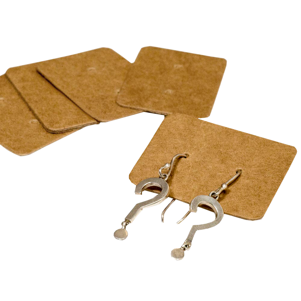 Kraft Earring Holders 35 x 25mm Pack of 100