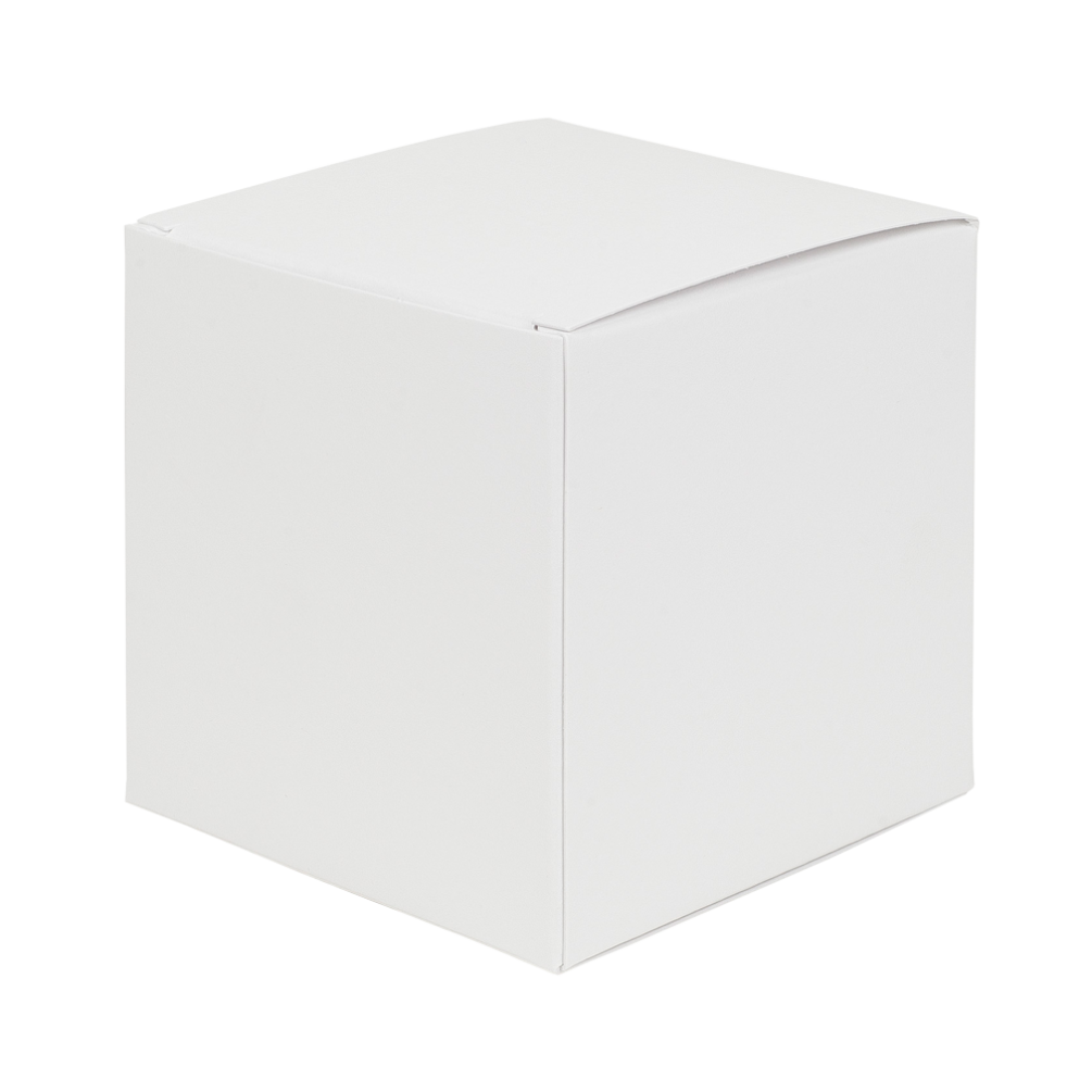 White Matt One-Piece Flat Pack Cube Gift Box 100mm