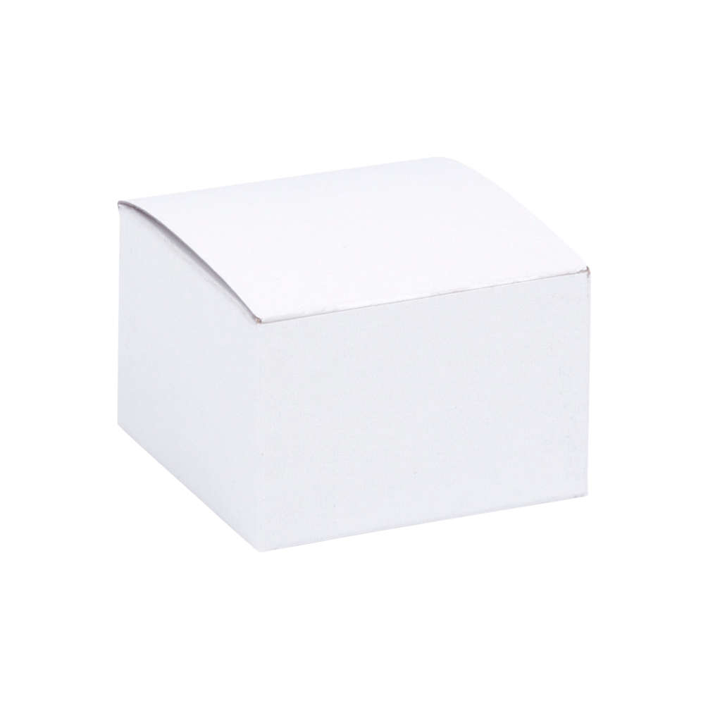 White Gloss Flat-Packed Small Square Gift Box 75mm
