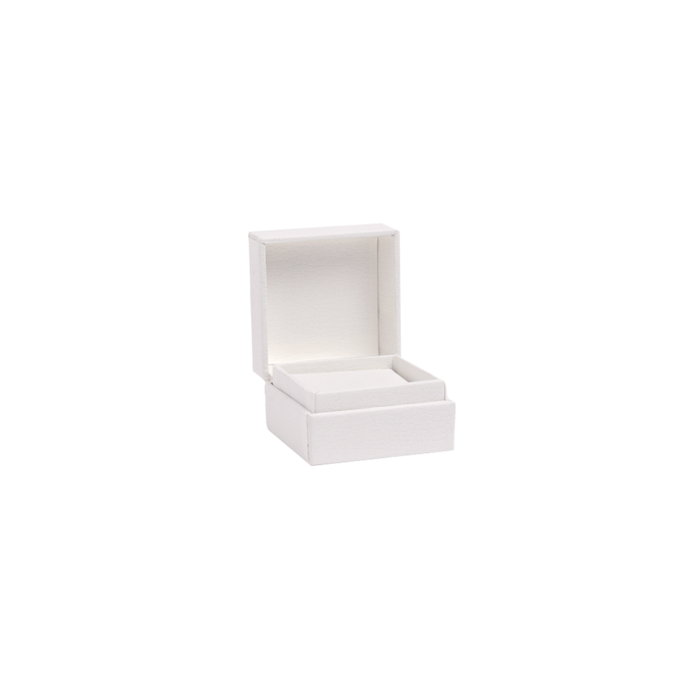 Luxury White Hinged Ring Box
