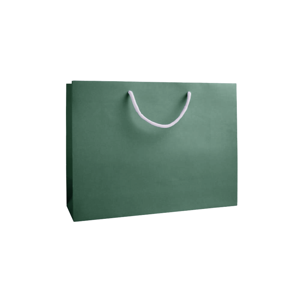 Large Landscape Forest Green Paper Gift Bag With Rope Handles