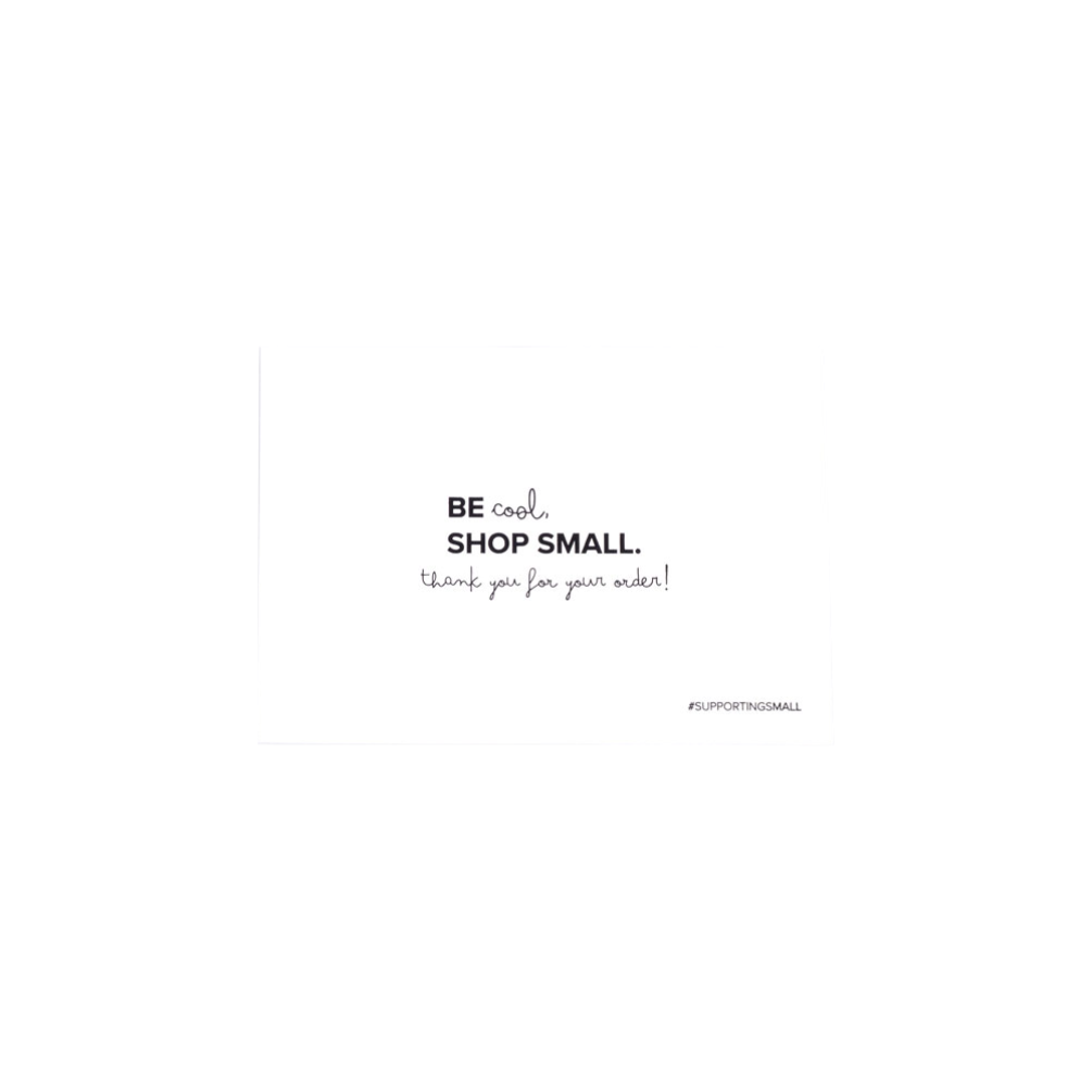 Be Cool Shop Small A6 Note Card Black Foil Print