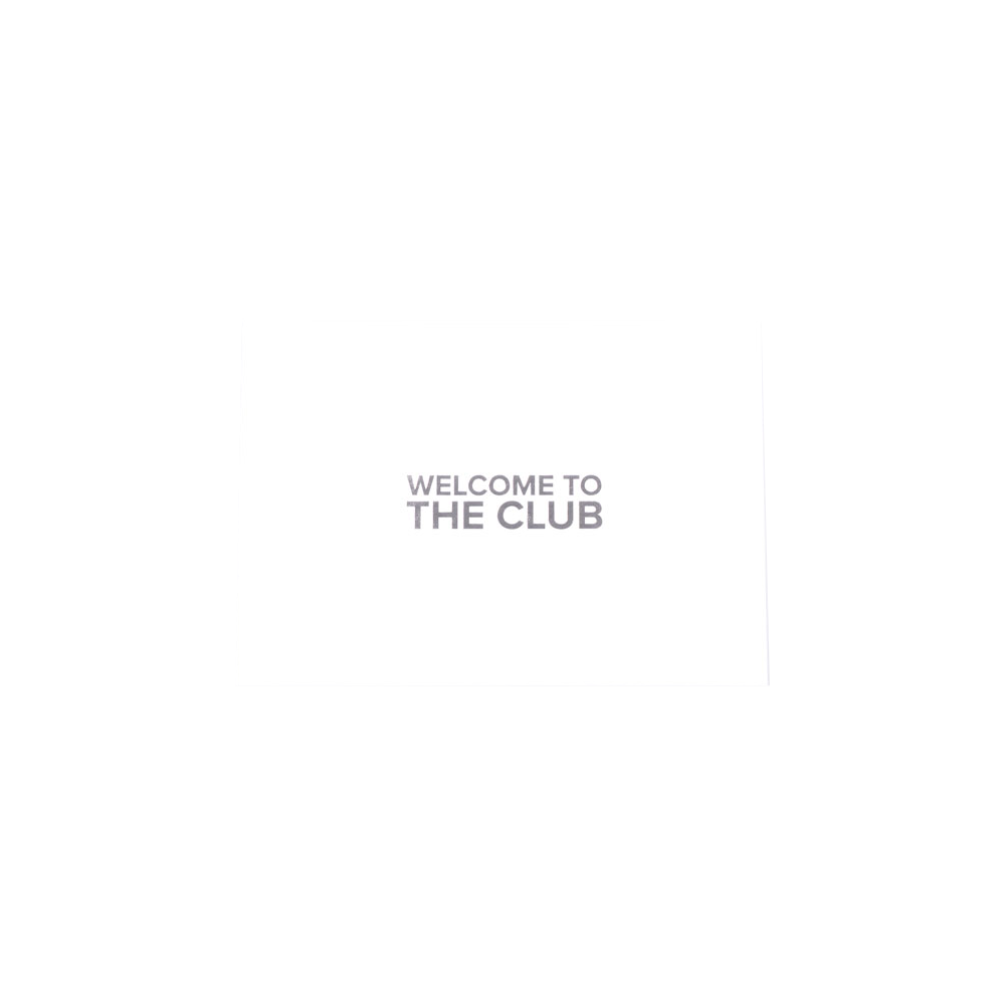 Welcome to the Club A6 Note Card in Silver Foil Print