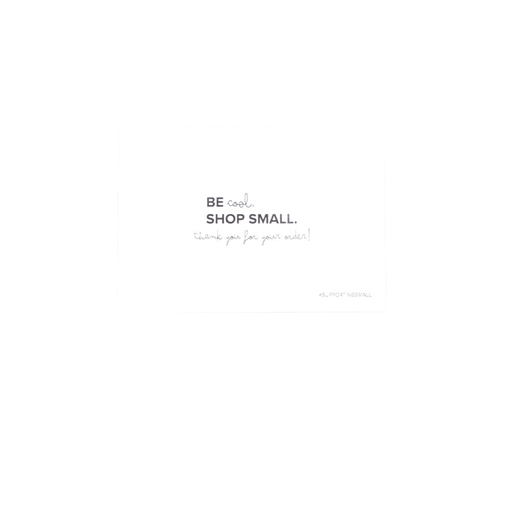Be Cool Shop Small A6 Note Card Silver Foil Print
