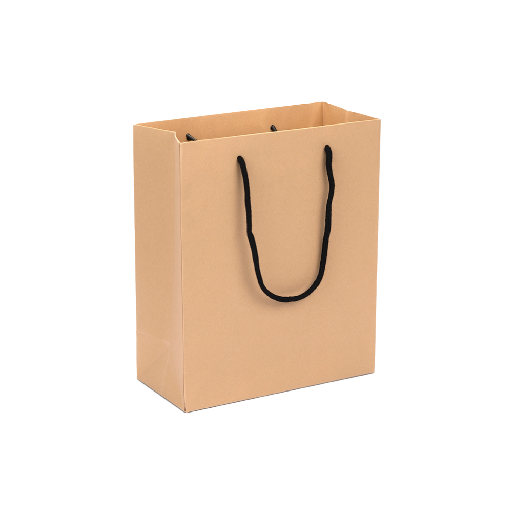 Digital Printed Large Portrait Kraft Brown Paper Gift Bag With Rope Handles
