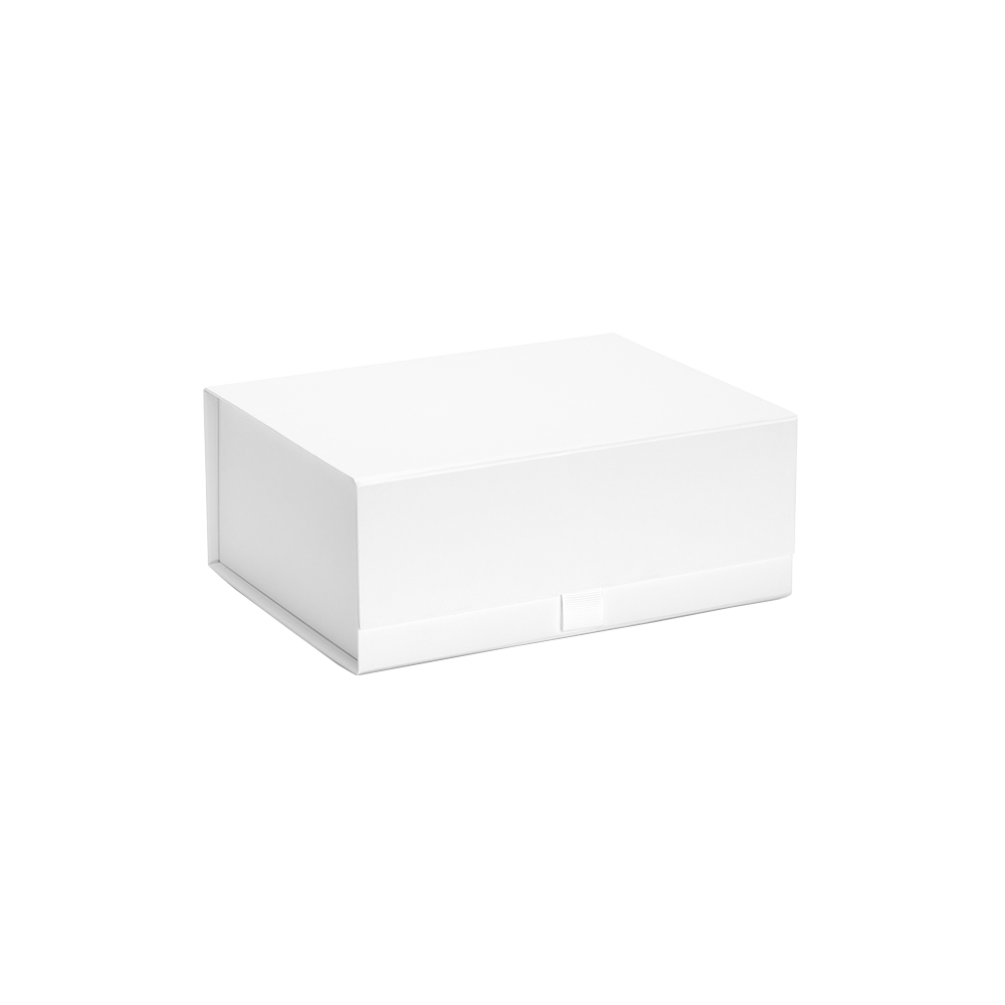 Medium White Laminated Magnetic Gift Box