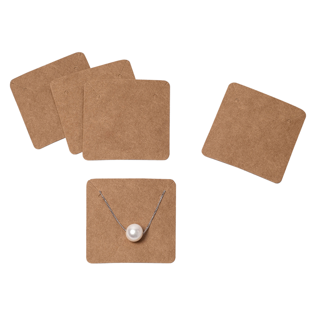 Kraft Necklace Holders 50 x 50mm - Pack of 100