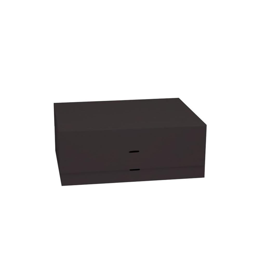Deep Black Gift Box With Cut-Outs For Ribbon