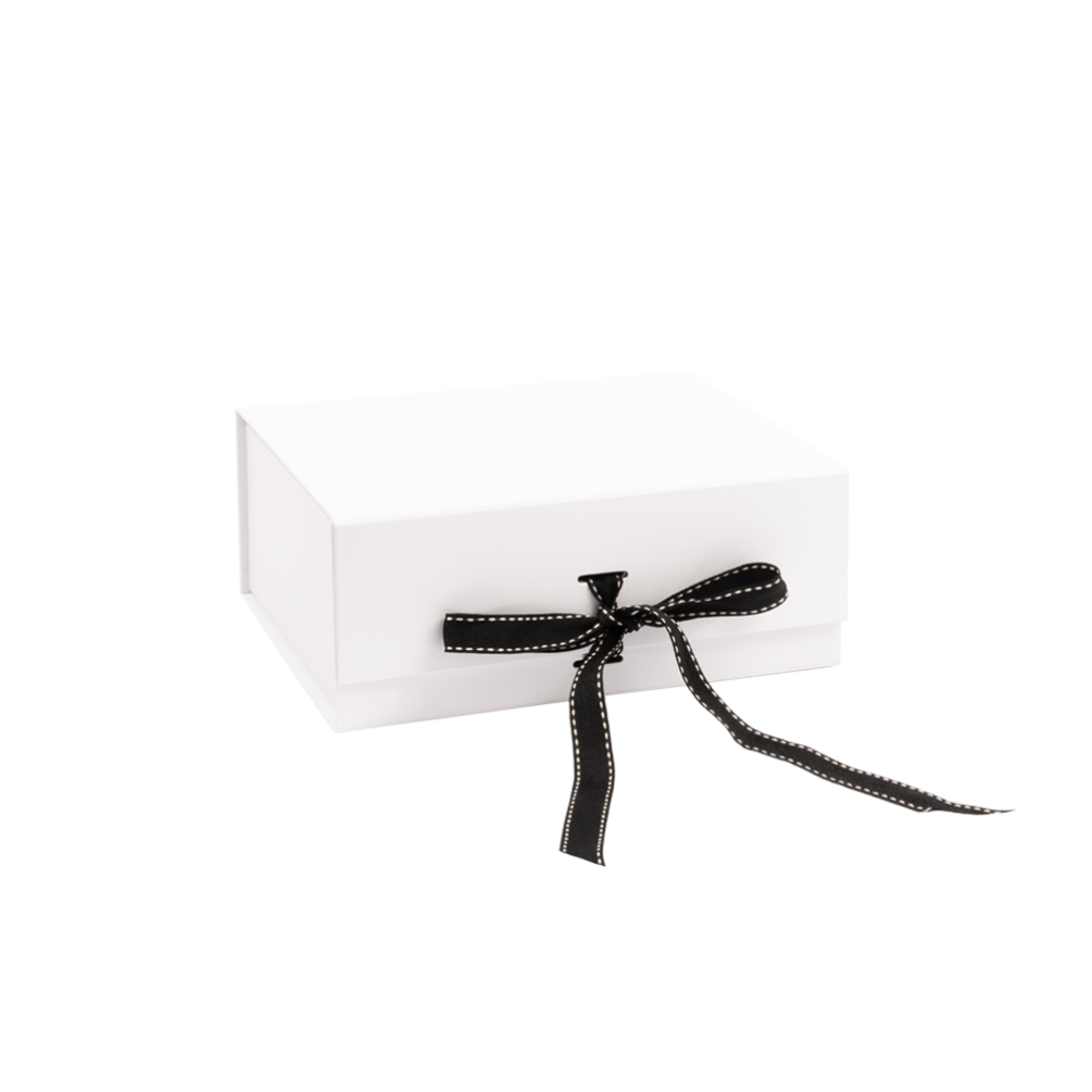 Medium White Gift Box With Cut-Outs For Ribbon