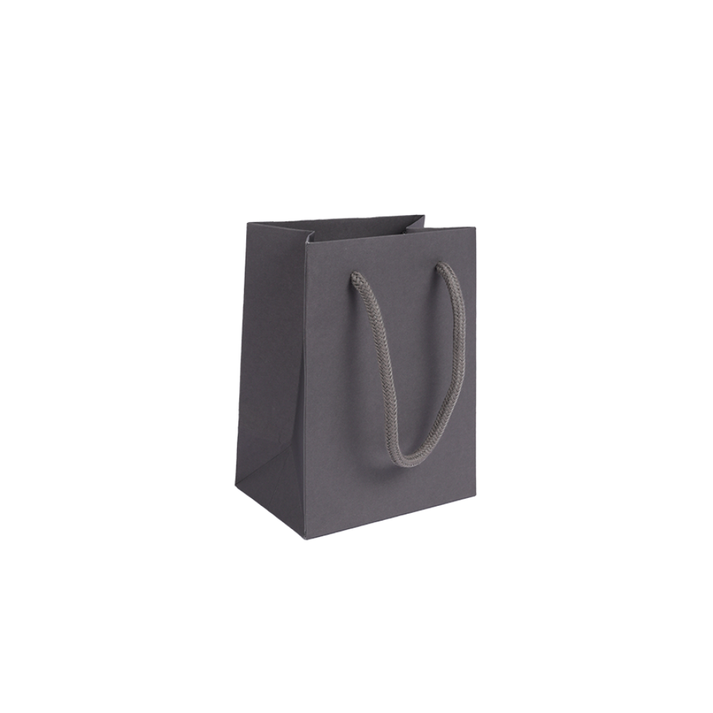 Grey Rope Handle Paper Gift Bag – Small Portrait