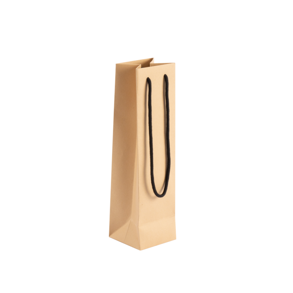 Digital Printed Bottle Portrait Kraft Brown Paper Gift Bag With Rope Handles