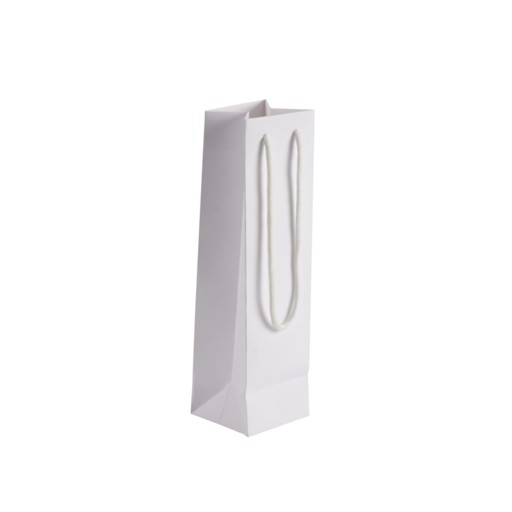Bottle Portrait White Paper Gift Bag With Rope Handles