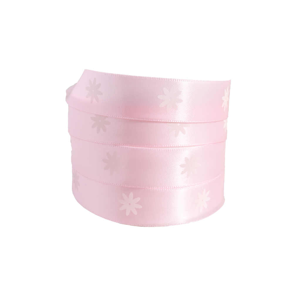 Spring Flowers Camisole Pink Double Faced Satin Ribbon 10 metres x 15mm