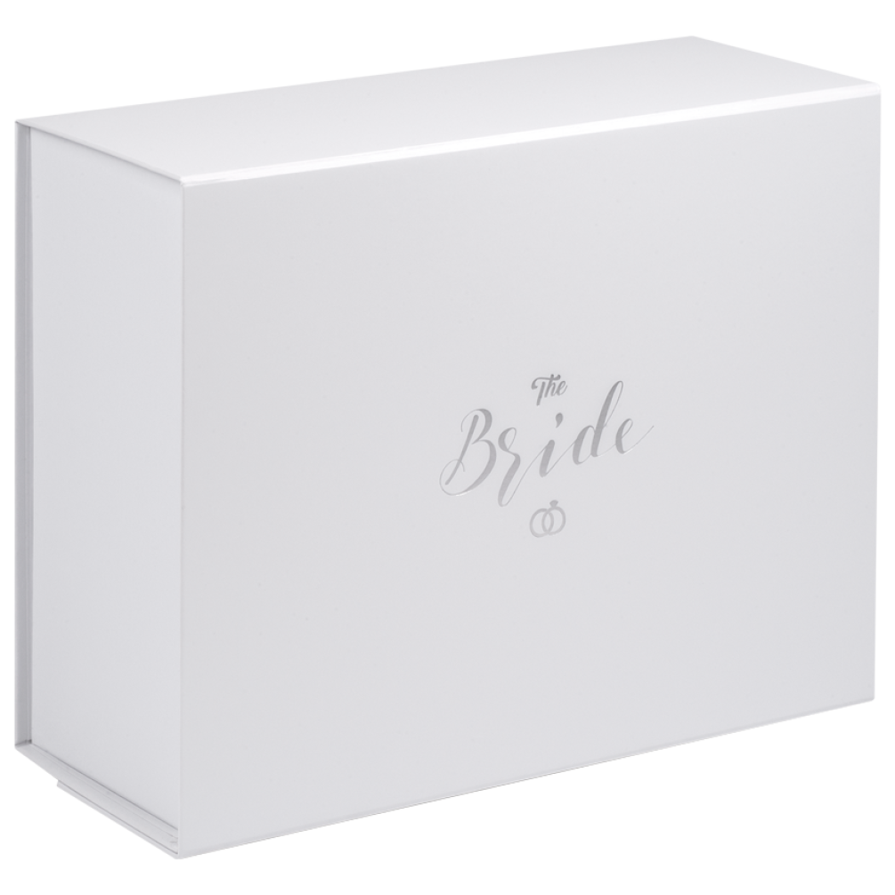 Deep White Bride Box in Matt Silver Foil | Bridal Party Collection