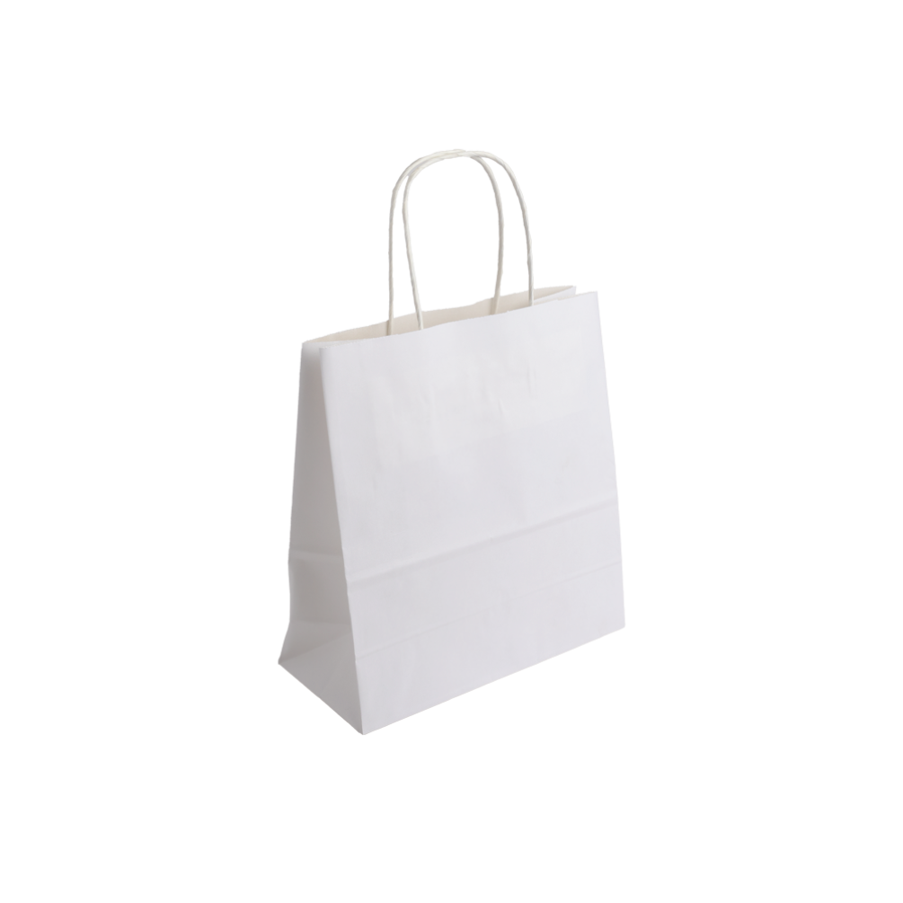 Buy Women Built Essentials Range Small White Paper Gift Bag with Paper Twisted Handles