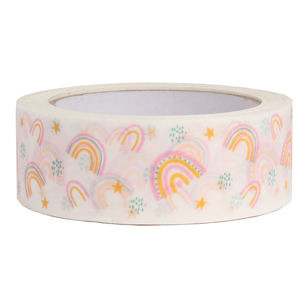 White Paper Tape with Rainbows 50 metres