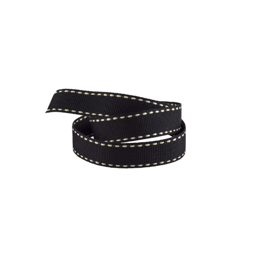 Reel of Grosgrain Ribbon with Contrasting Stitching 
