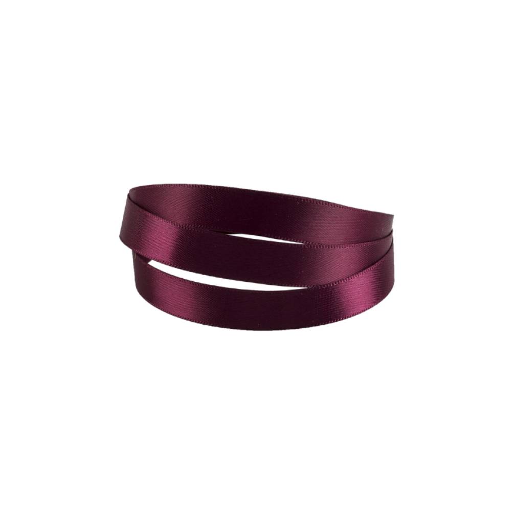 Claret Plum Double Faced Satin Ribbon 10mm