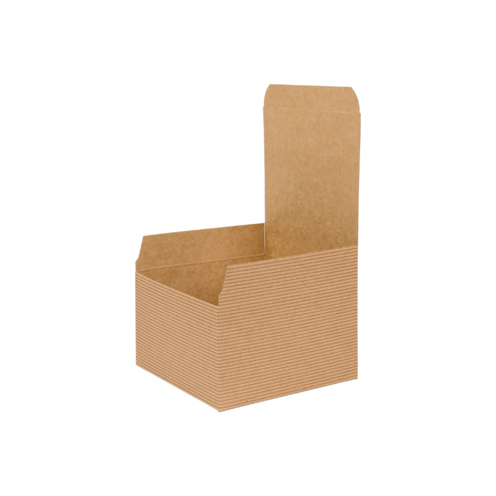 Brown Kraft Recycled Square Flat Packed Gift Box 75mm depth