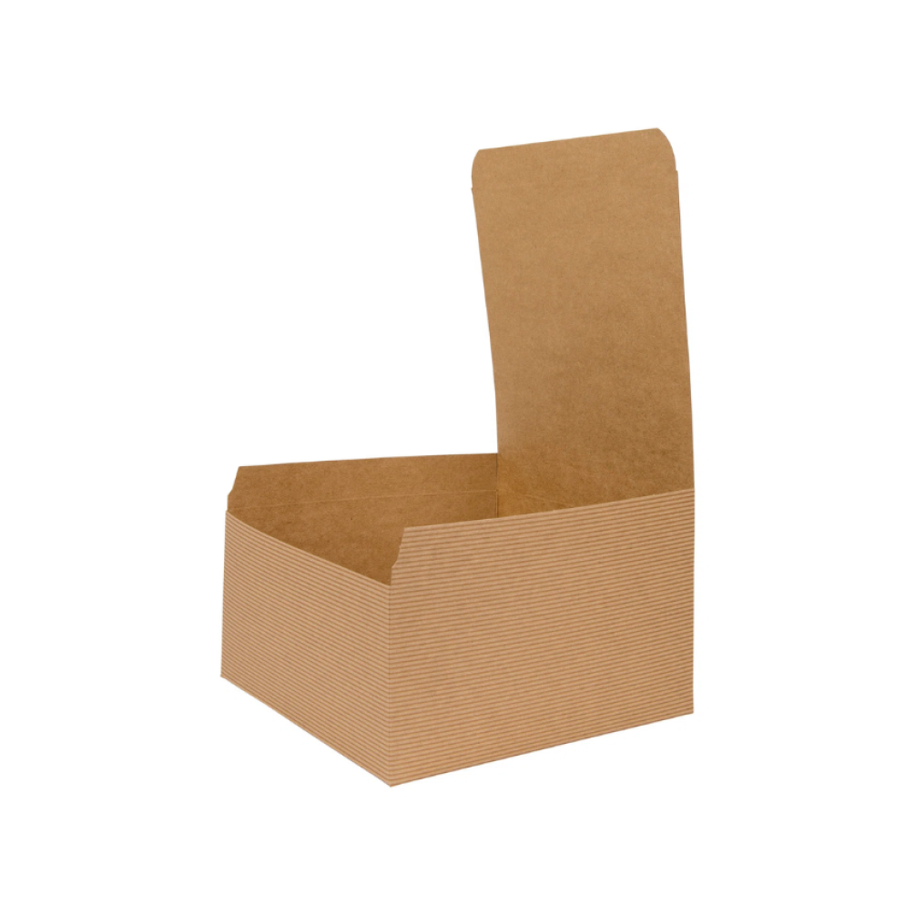 Brown Kraft Recycled Square Flat Packed Gift Box 200mm Width