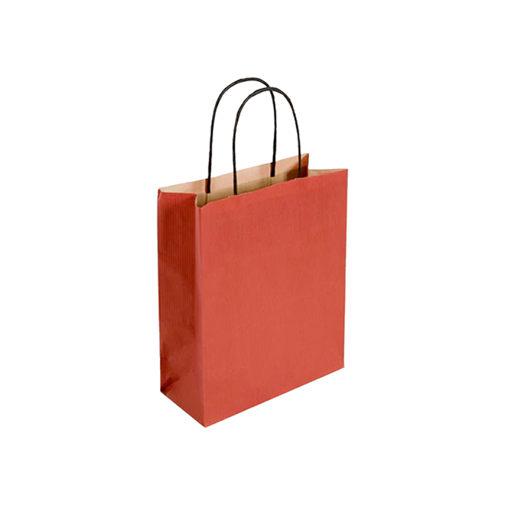 Pack of 25 Small Red Paper Gift Bag With Paper Twisted Handles
