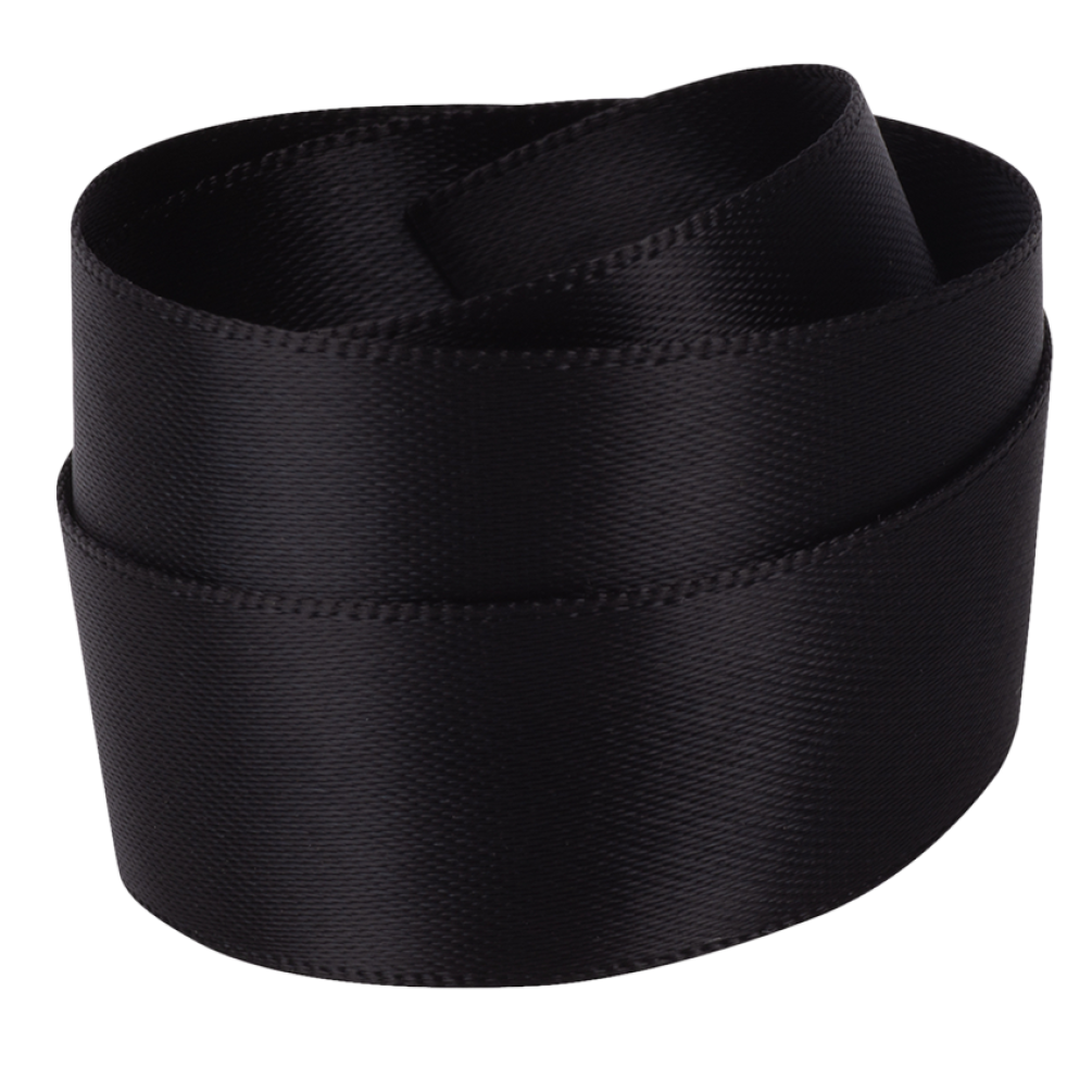 Black Recycled Double Sided Satin Ribbon 20 metres x 15mm