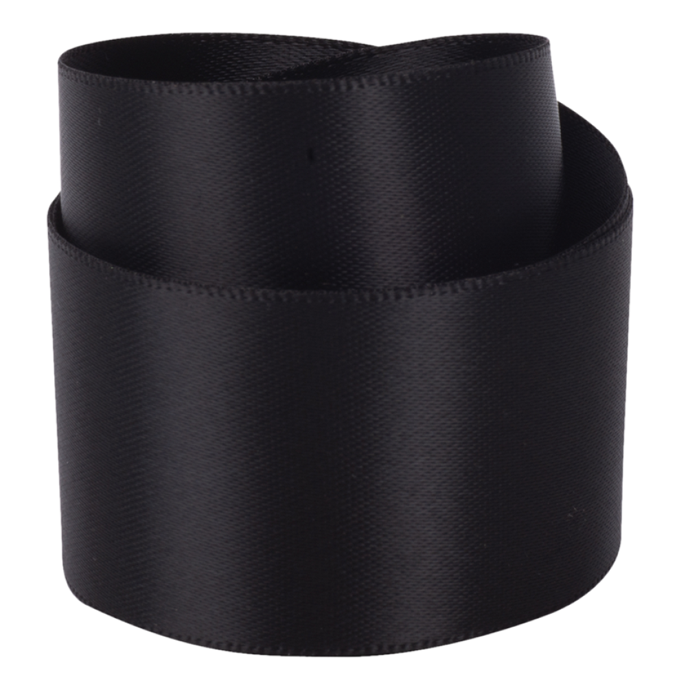 Black Recycled Double Sided Satin Ribbon 20 metres x 25mm