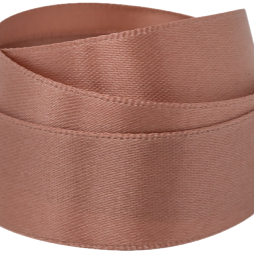 One Off Rose Gold Recycled Double Sided Satin Ribbon 10 metres x 12mm