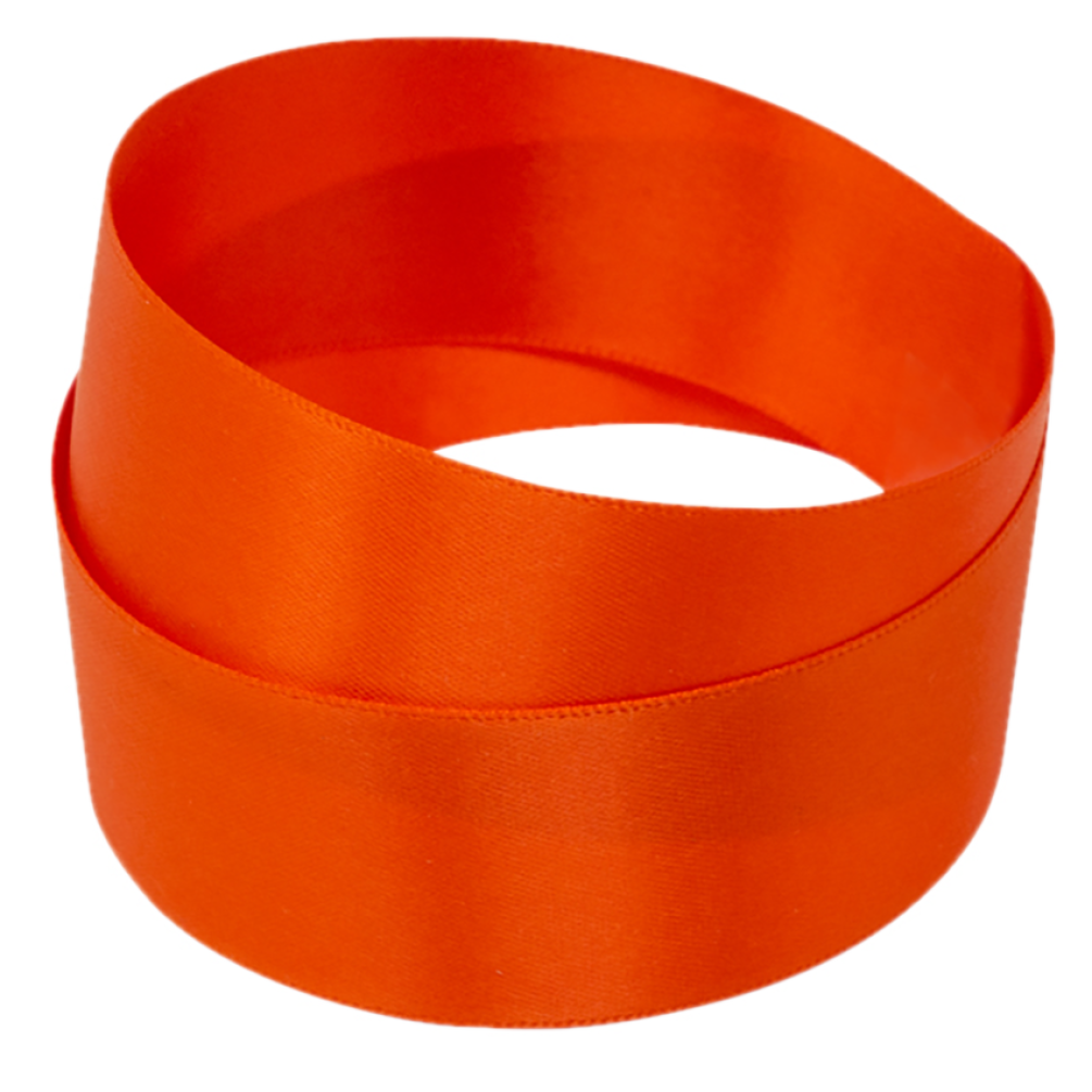 Orange Recycled Double Sided Satin Ribbon 20 metres x 25mm